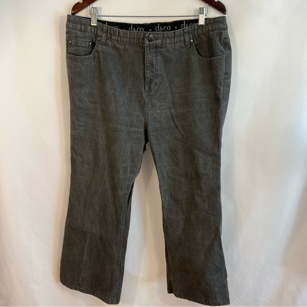 D & Co. Women's Jeans Plus Size 22 WP Gray Stretch Denim
